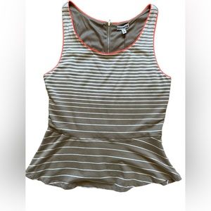 NEW Express Striped Sleeveless Peplum Top